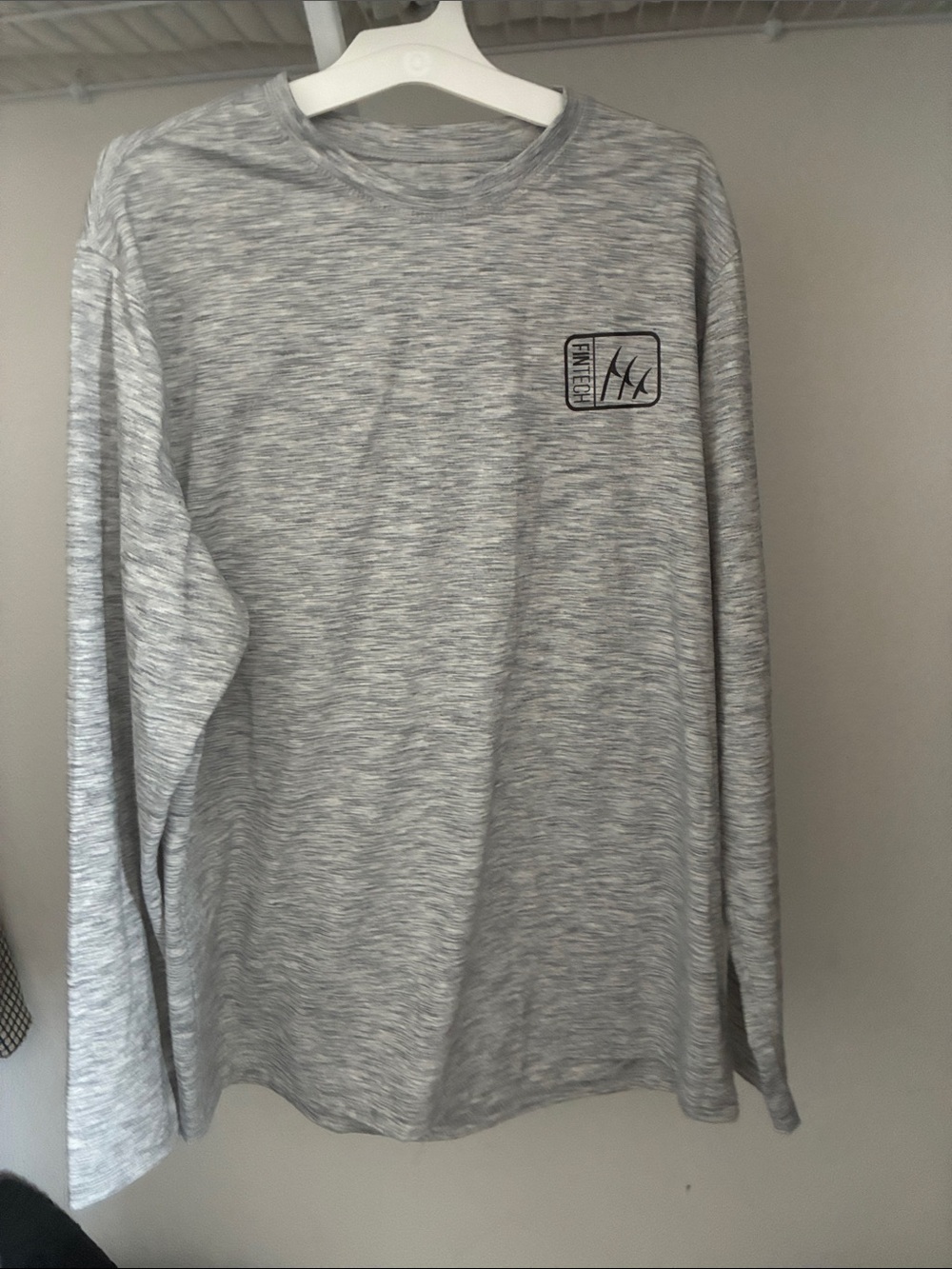 Men's Long Sleeve Heather Gray Crewneck Tee